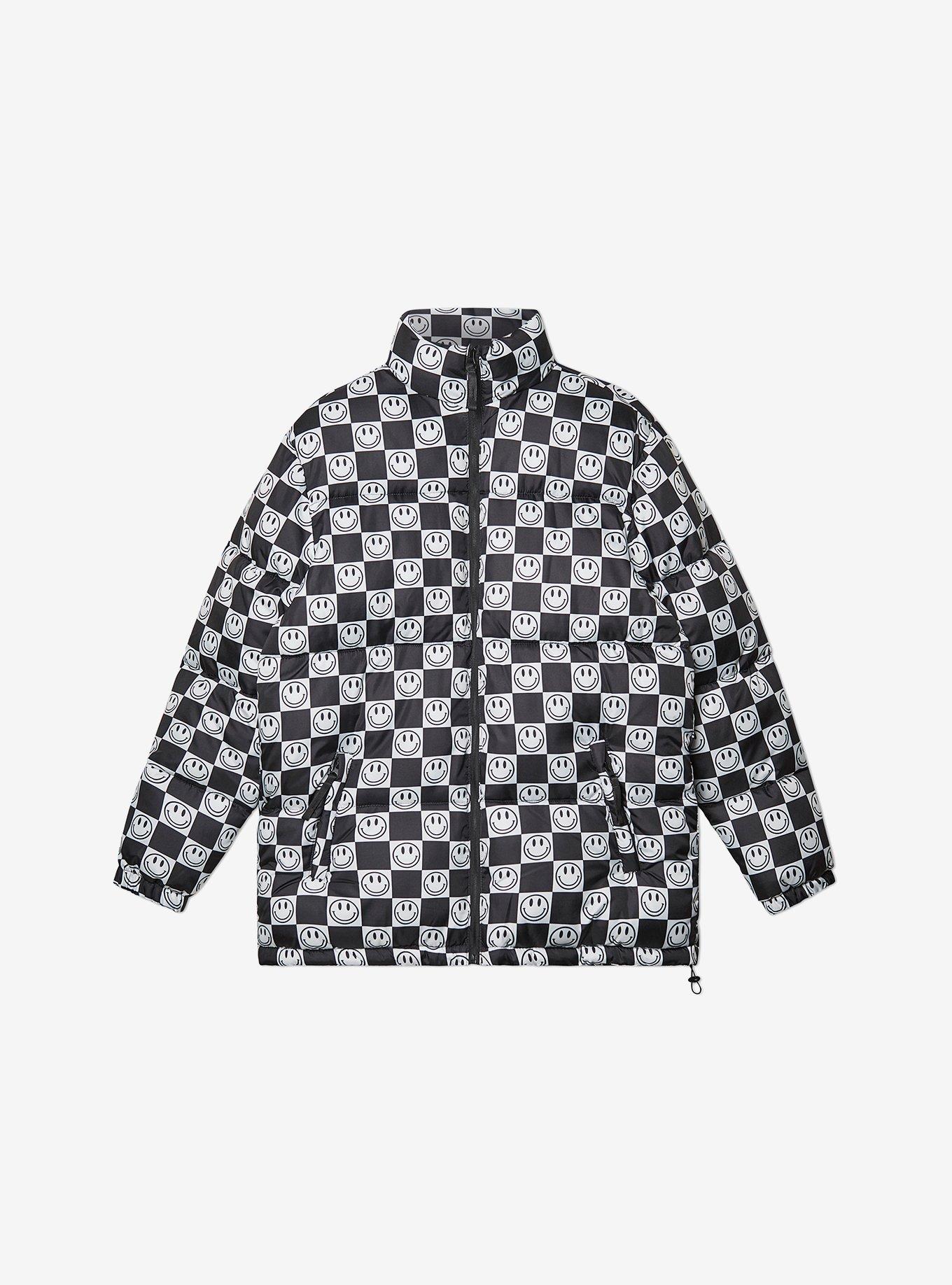 WeSC Checkerboard Smile Puffer Jacket Black, BLACK, hi-res