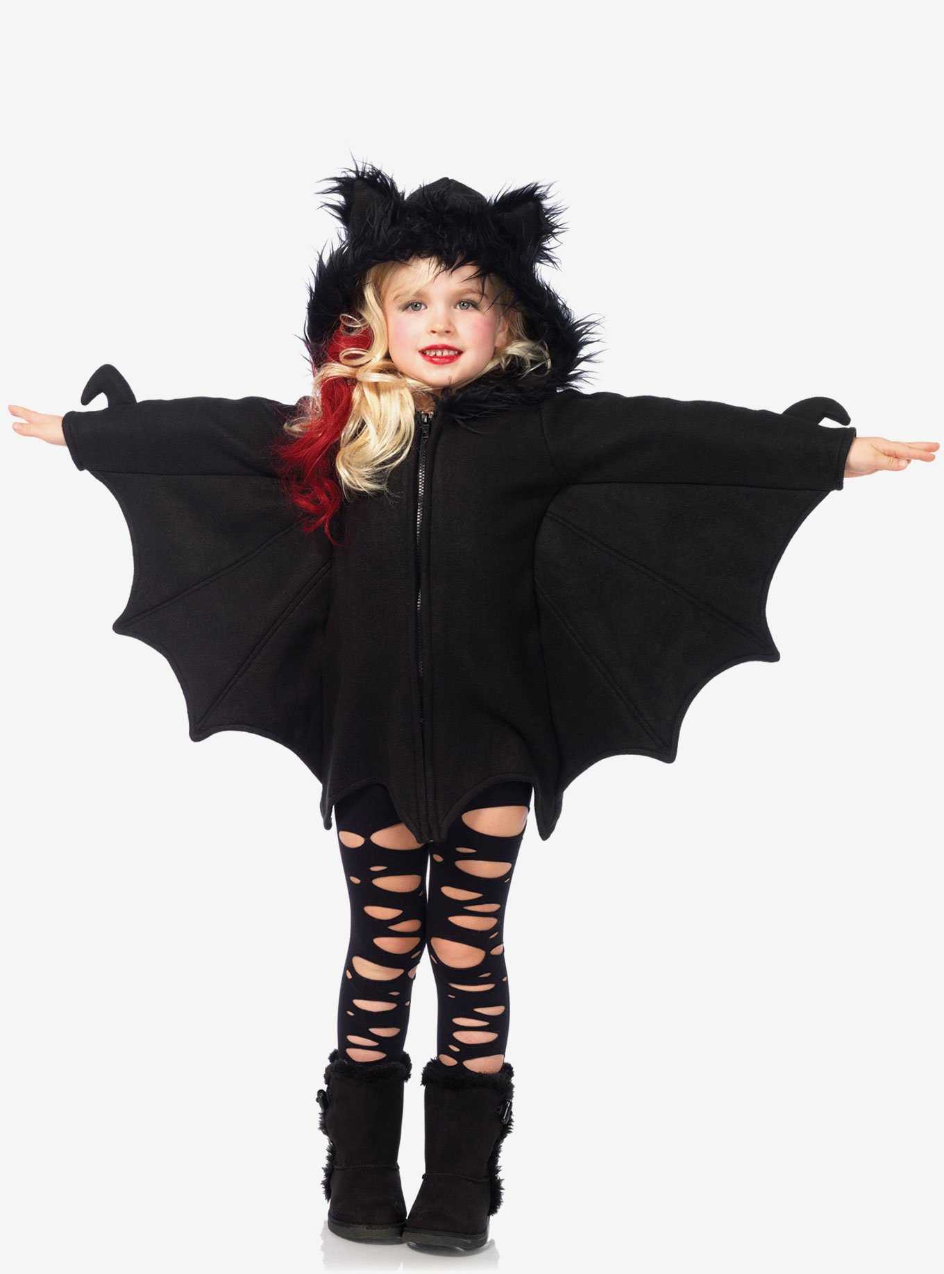 Cozy Bat Zipper Front Fleece Dress Costume, , hi-res