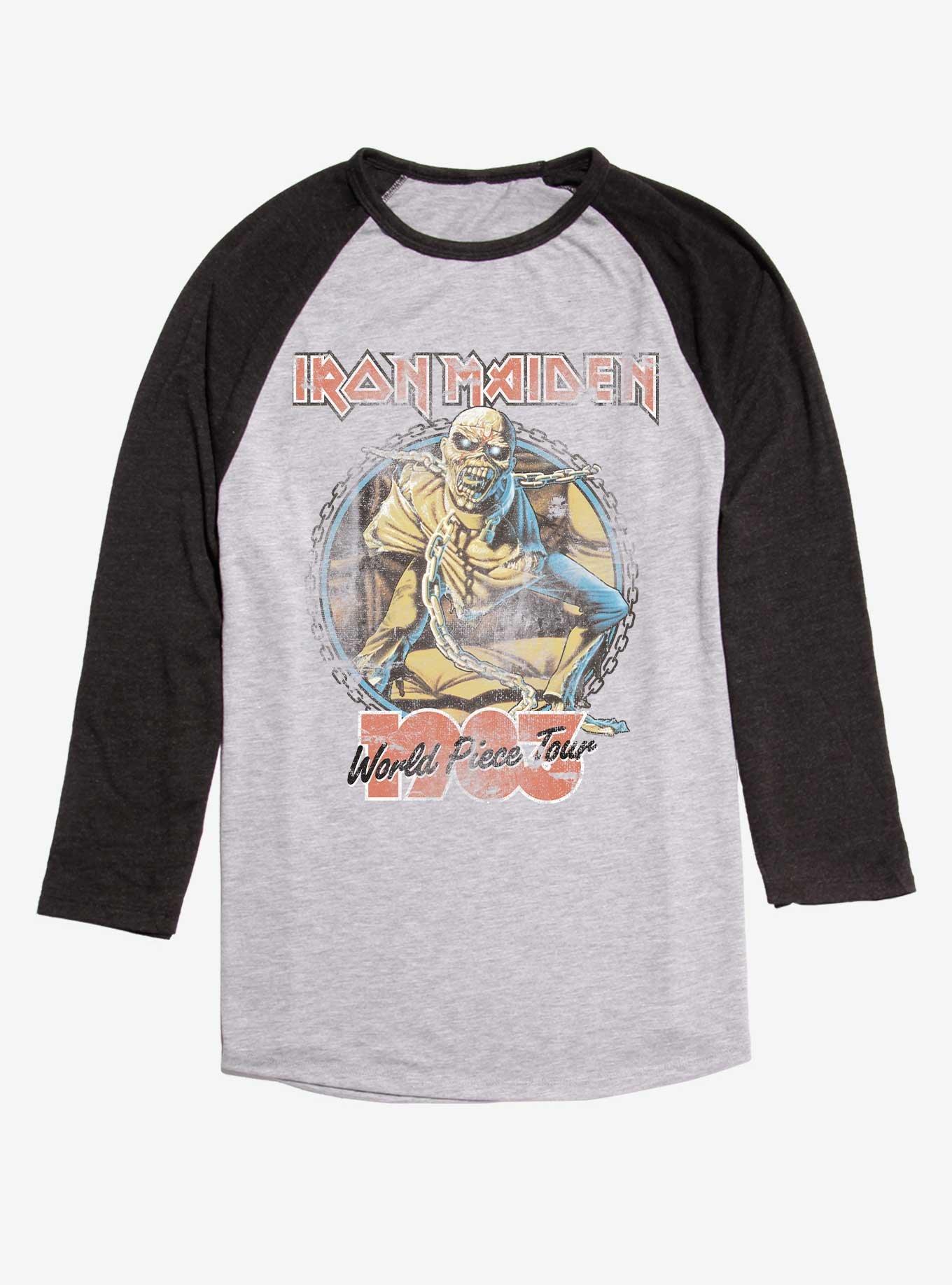 Iron Maiden World Piece Tour Raglan T-Shirt, Ath Heather With Black, hi-res