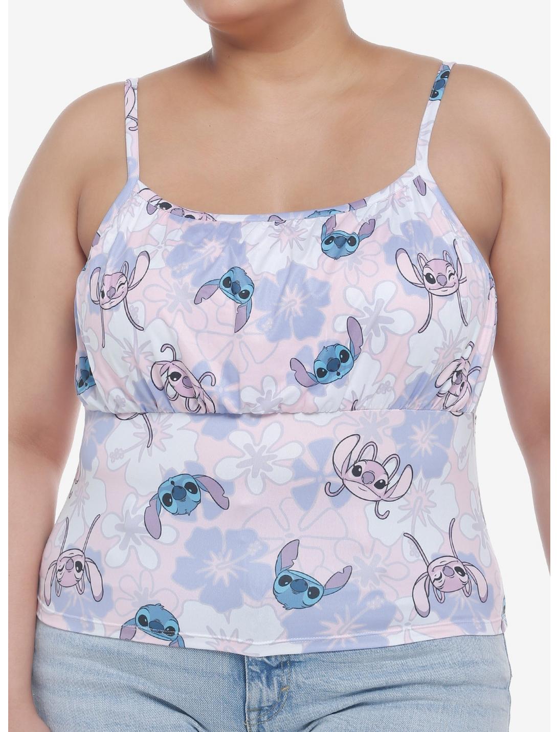 Disney Lilo & Stitch Floral Angel & Stitch Cami Plus Size, MULTI, hi-res