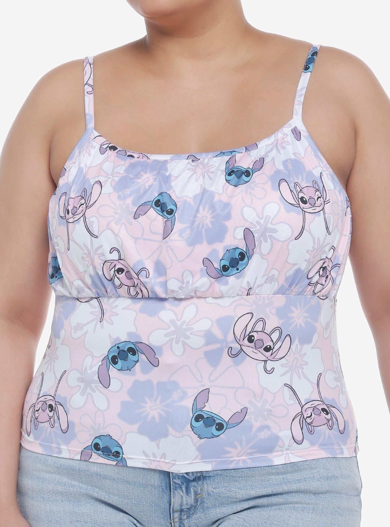 Disney Lilo & Stitch Floral Angel & Stitch Cami Plus Size, MULTI, hi-res