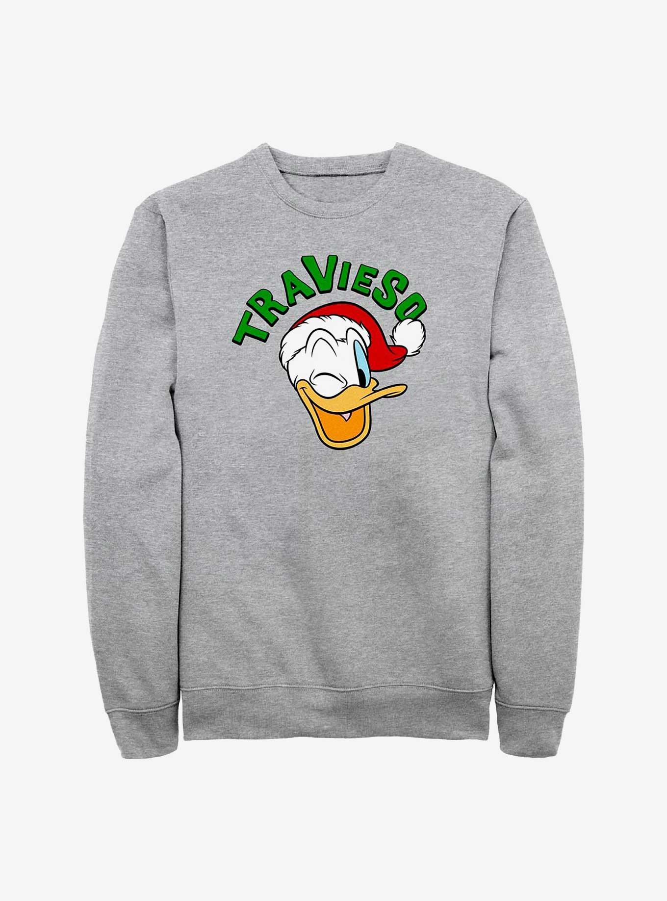 Disney Donald Duck Travieso Naughty In Spanish Holiday Sweatshirt, , hi-res