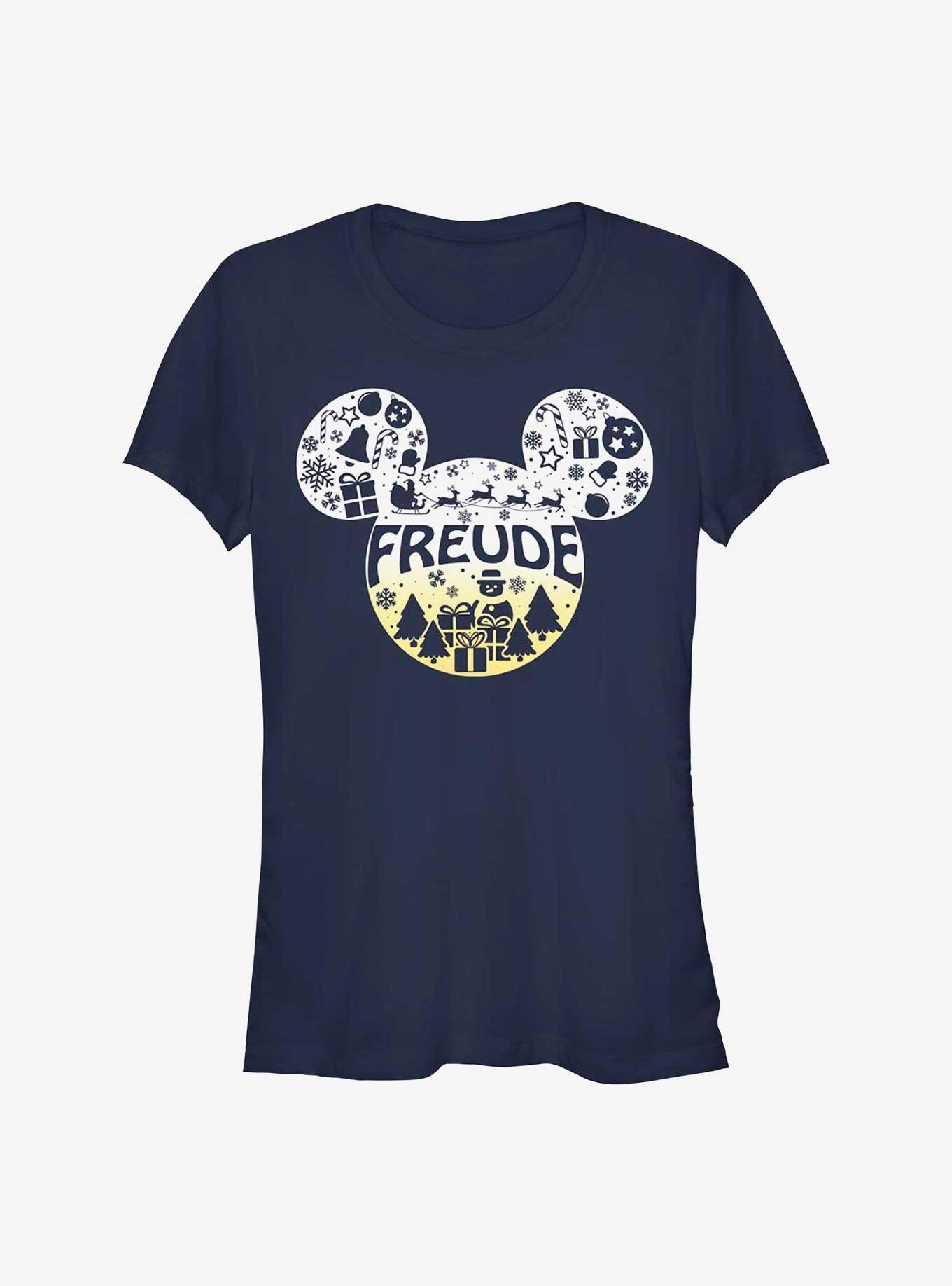 Disney Mickey Mouse Freude Joy in German Ears Girls T-Shirt, NAVY, hi-res