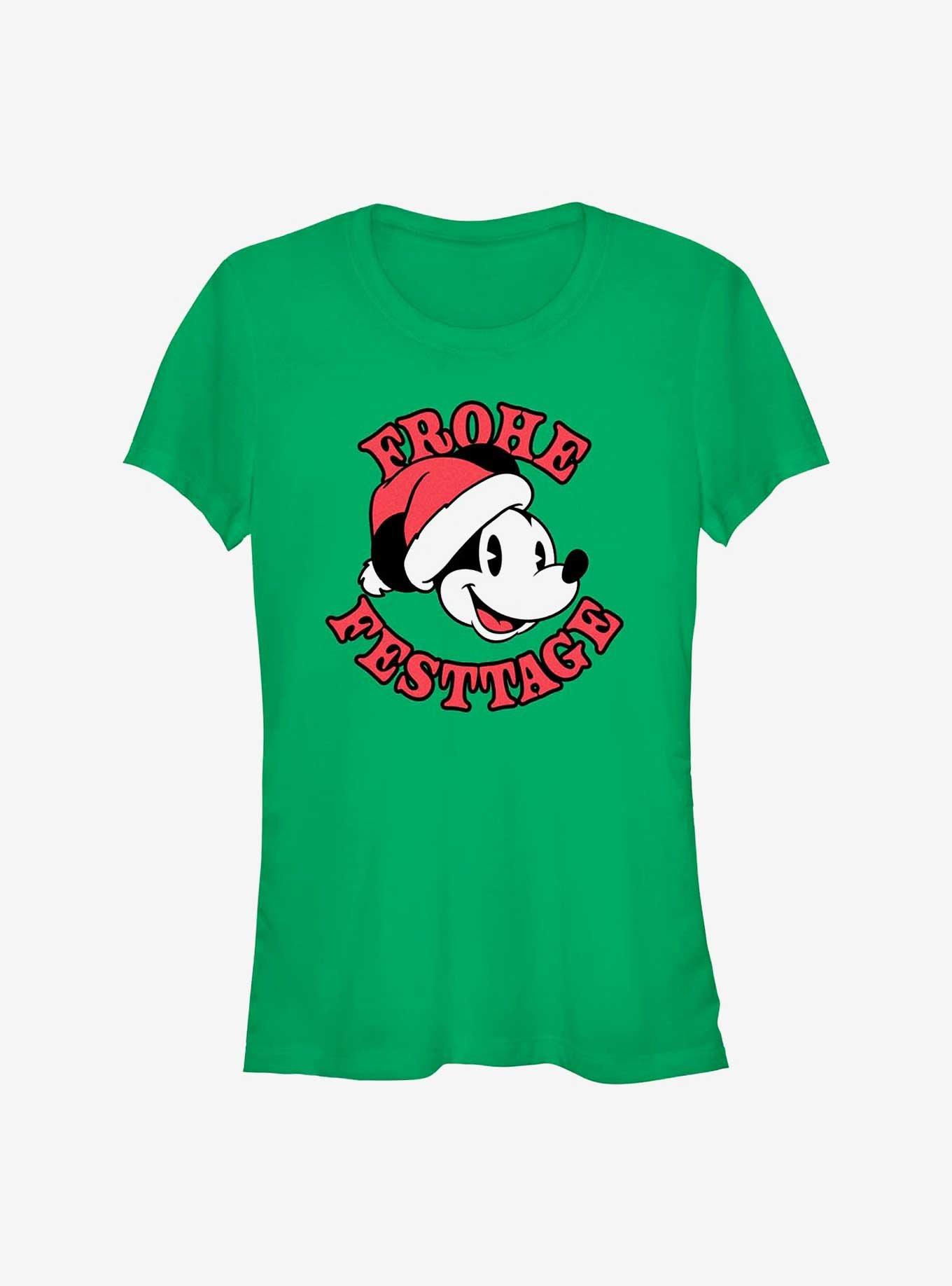Disney Mickey Mouse Frohe Festtage Happy Holidays in German Girls T-Shirt, KELLY, hi-res