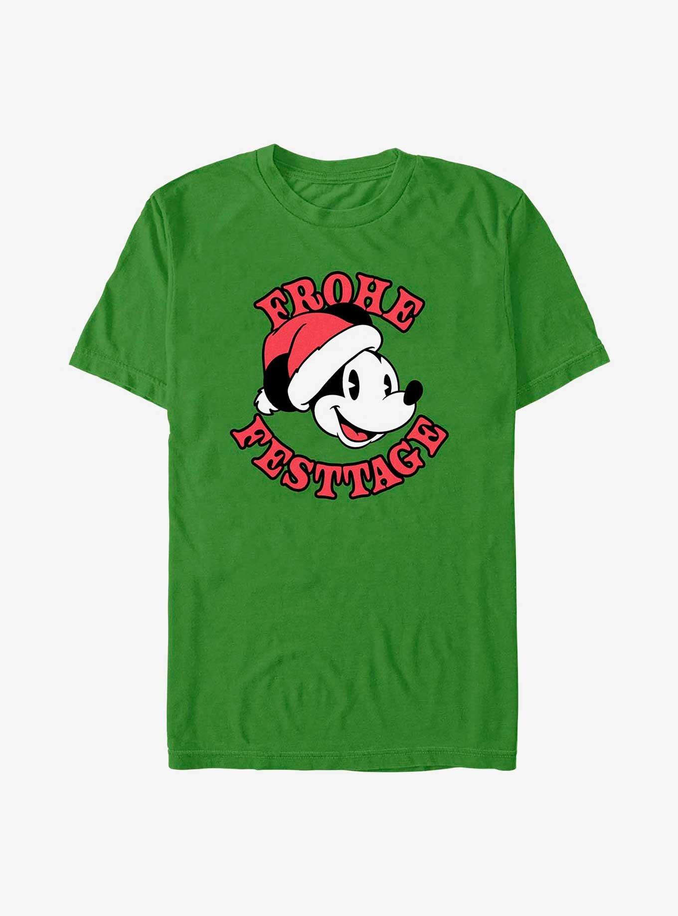 Disney Mickey Mouse Frohe Festtage Happy Holidays in German T-Shirt