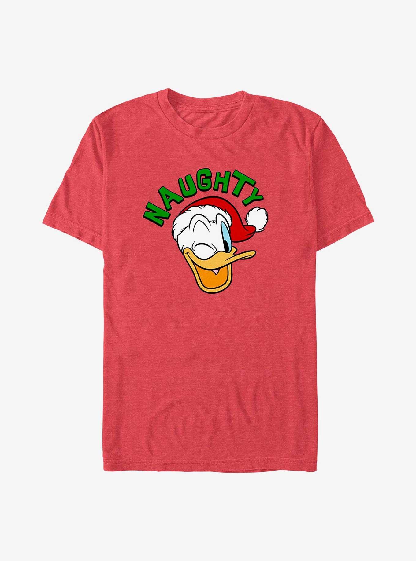 Disney Mickey Mouse Naughty Holiday Donald T-Shirt, RED HTR, hi-res