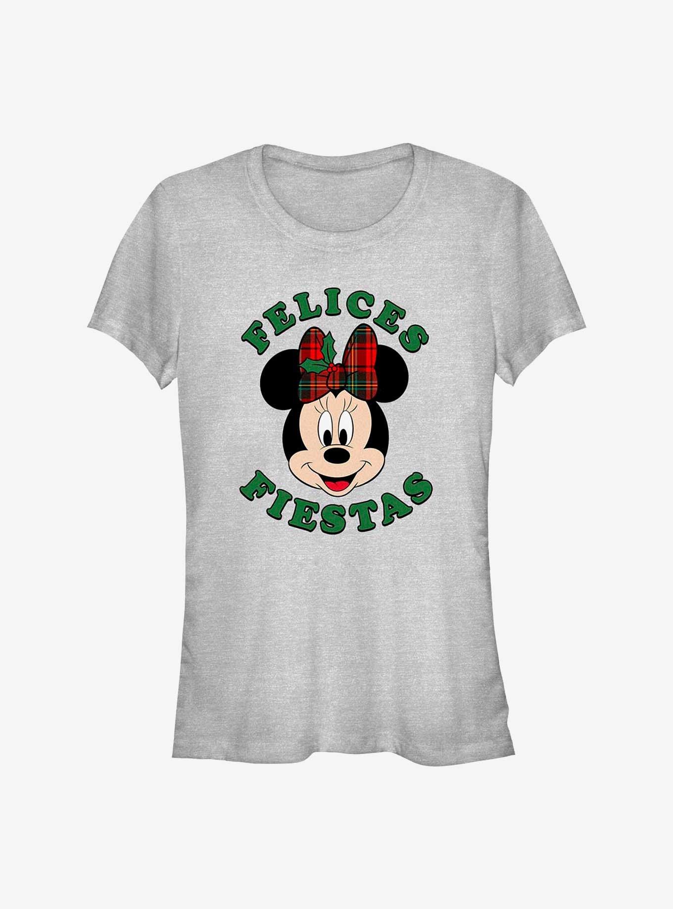 Disney Minnie Mouse Felices Fiestas Happy Holidays in Spanish Girls T-Shirt, , hi-res