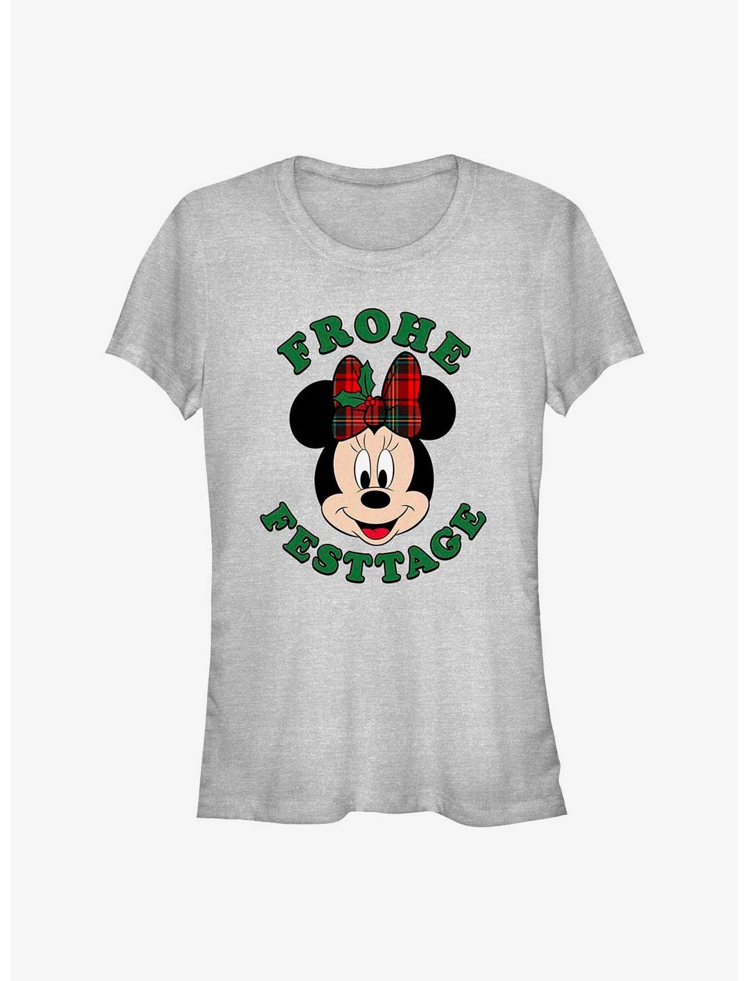 Disney Minnie Mouse Frohe Festtage Happy Holidays in German Girls T-Shirt, ATH HTR, hi-res
