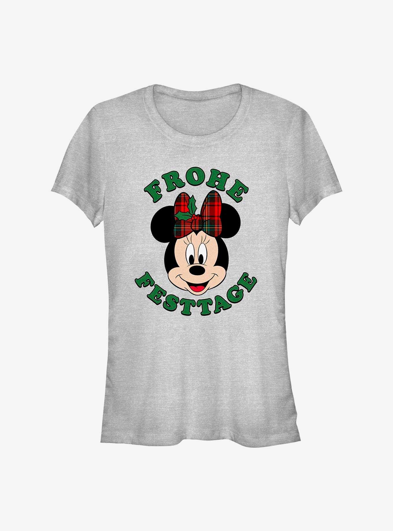 Disney Minnie Mouse Frohe Festtage Happy Holidays in German Girls T-Shirt, ATH HTR, hi-res