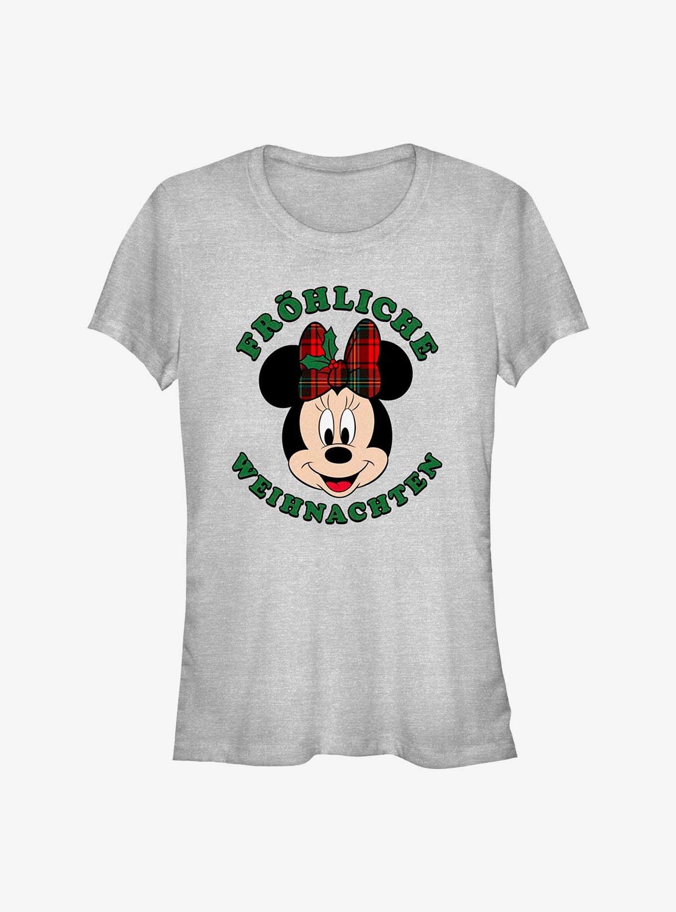 Disney Minnie Mouse Frohliche Weihnachten Merry Christmas in German Girls T-Shirt, , hi-res