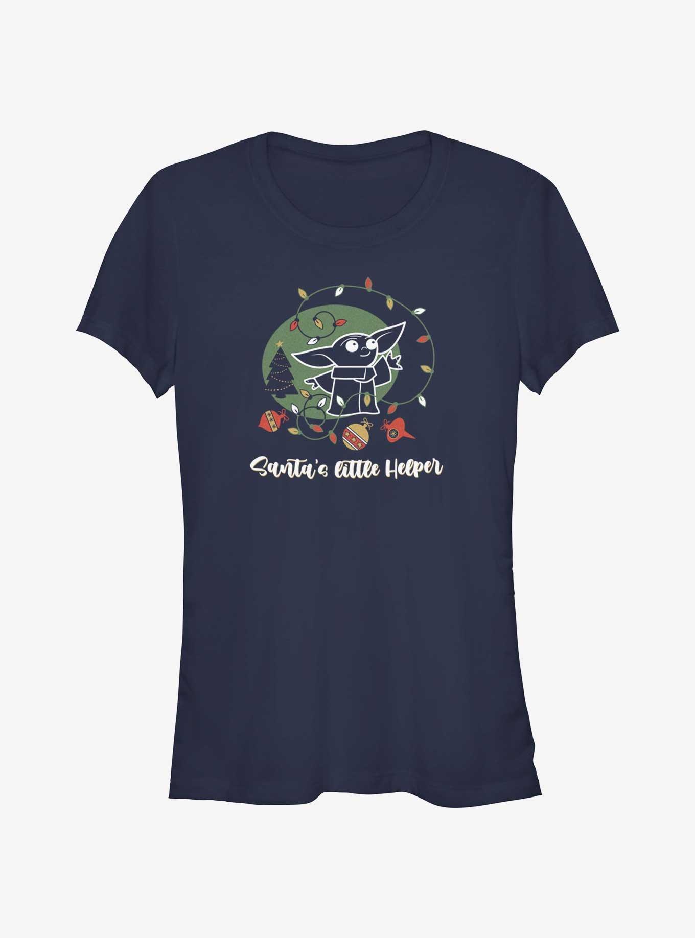 Star Wars The Mandalorian Santa's Helper Girls T-Shirt, NAVY, hi-res