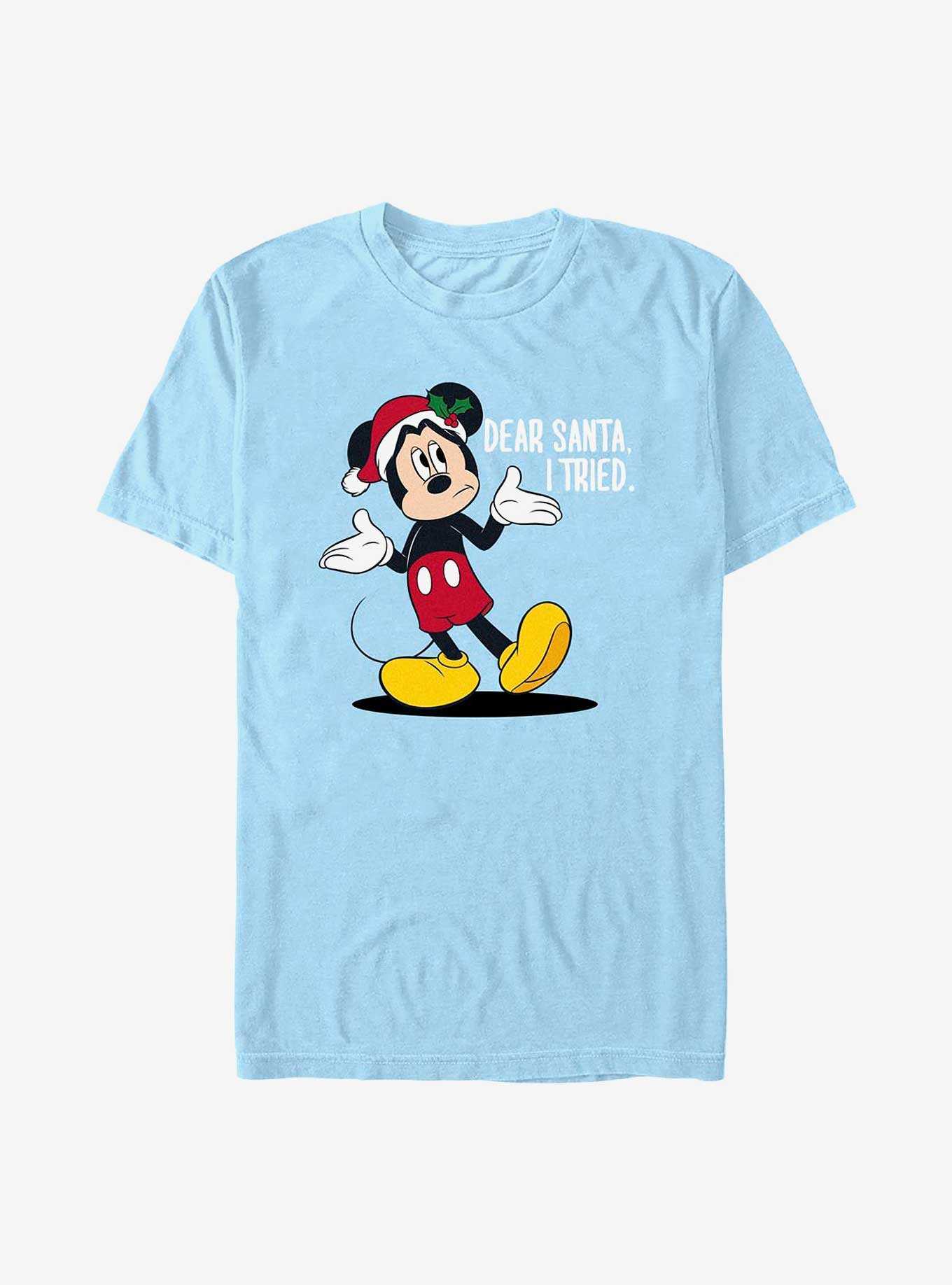 Disney Mickey Mouse Santa I Tried T-Shirt, , hi-res