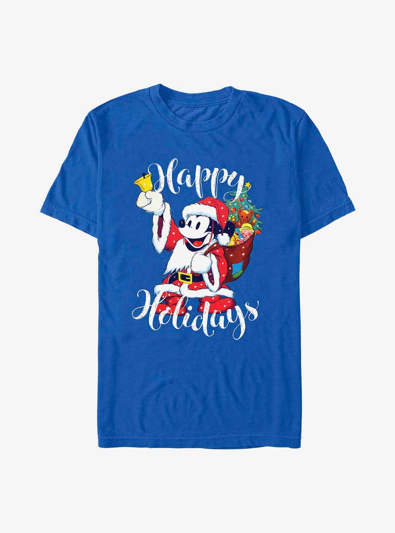 Disney Mickey Mouse Happy Holidays Santa Mickey T-Shirt, ROYAL, hi-res