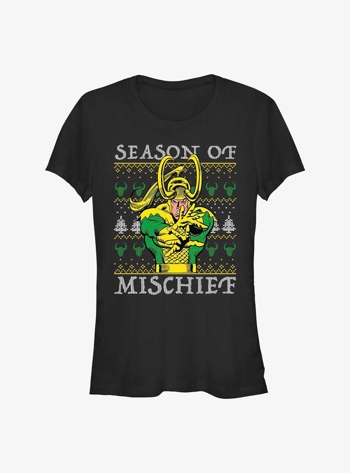 Marvel Loki Mischief Season Ugly Christmas Girls T-Shirt