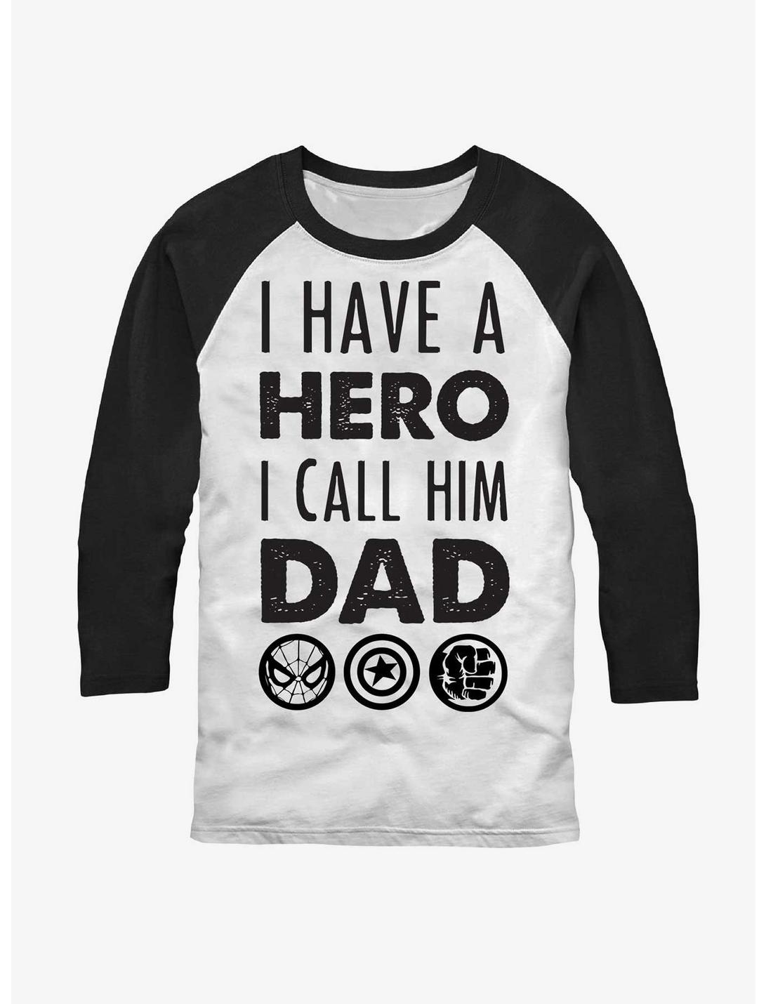 Marvel Avengers Hero Dad Raglan T-Shirt, WHTBLK, hi-res