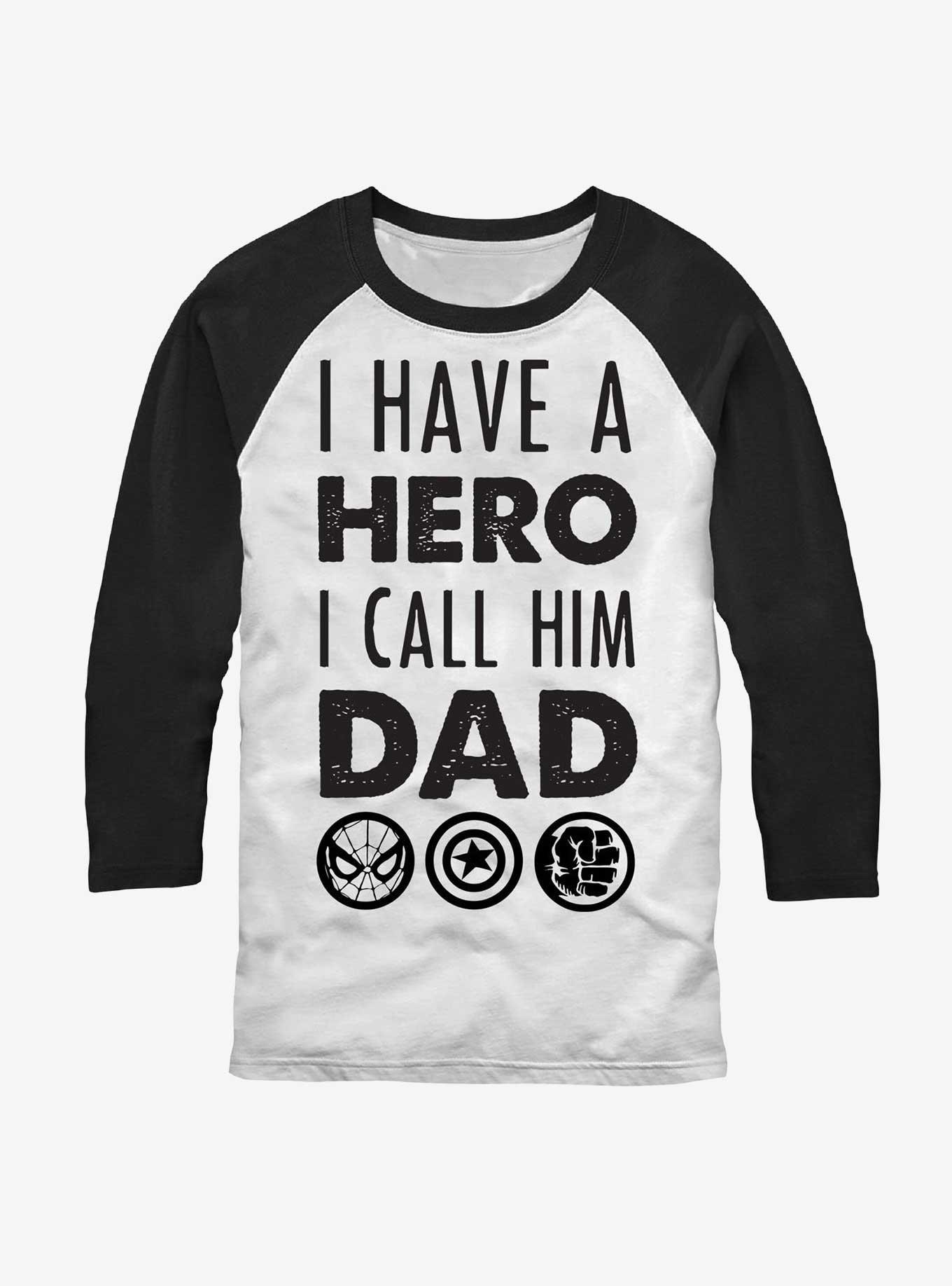Marvel Avengers Hero Dad Raglan T-Shirt, WHTBLK, hi-res