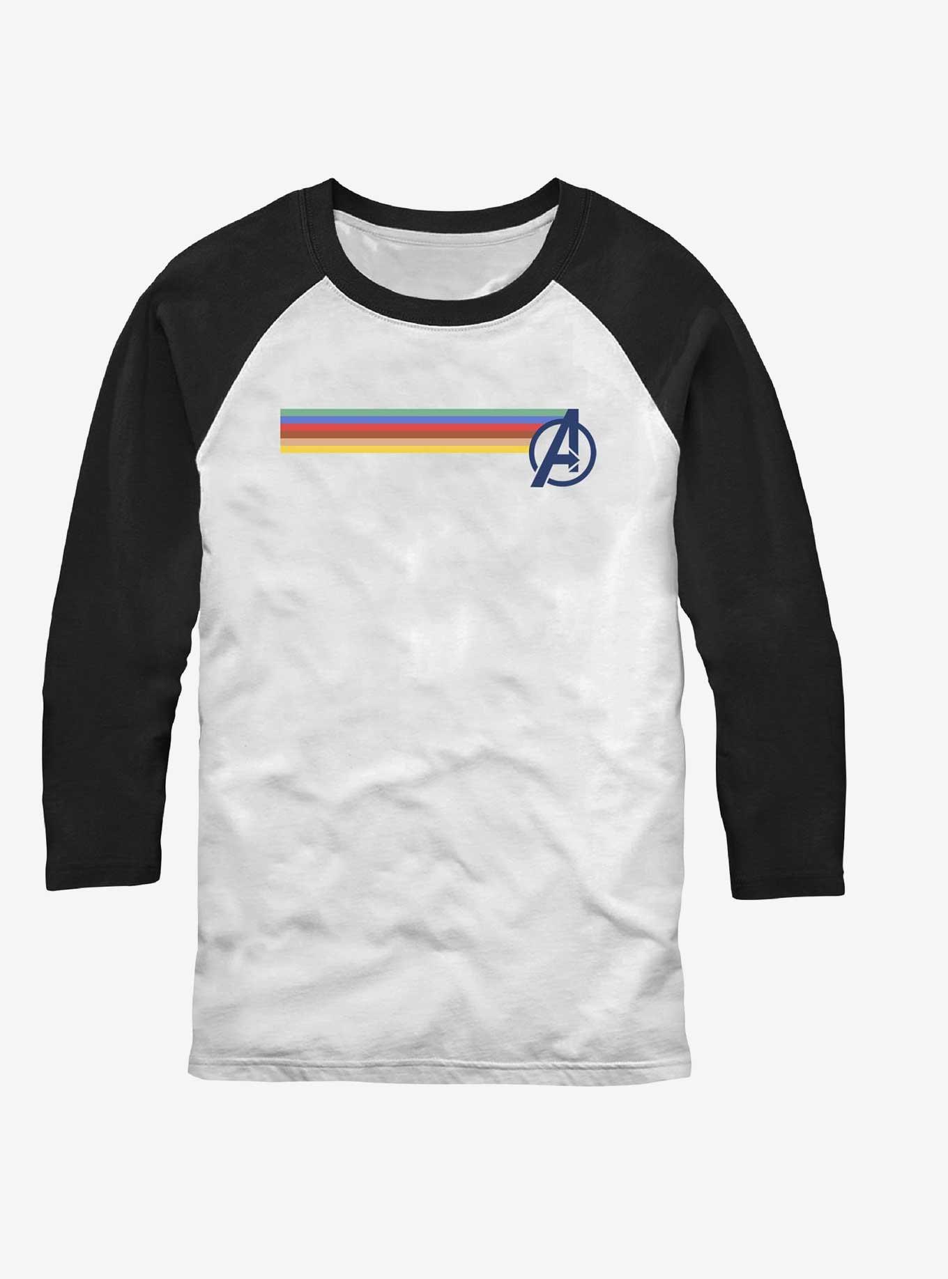 Marvel Avengers Multi Stripe Logo Raglan T-Shirt, WHTBLK, hi-res