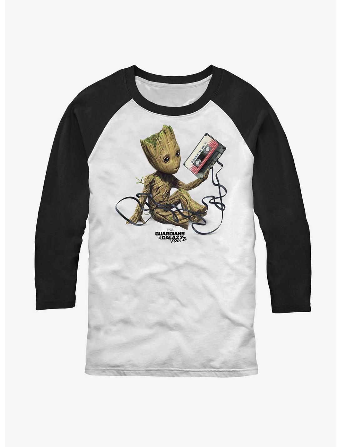 Marvel Guardians of the Galaxy Groot Tape Raglan T-Shirt, WHTBLK, hi-res