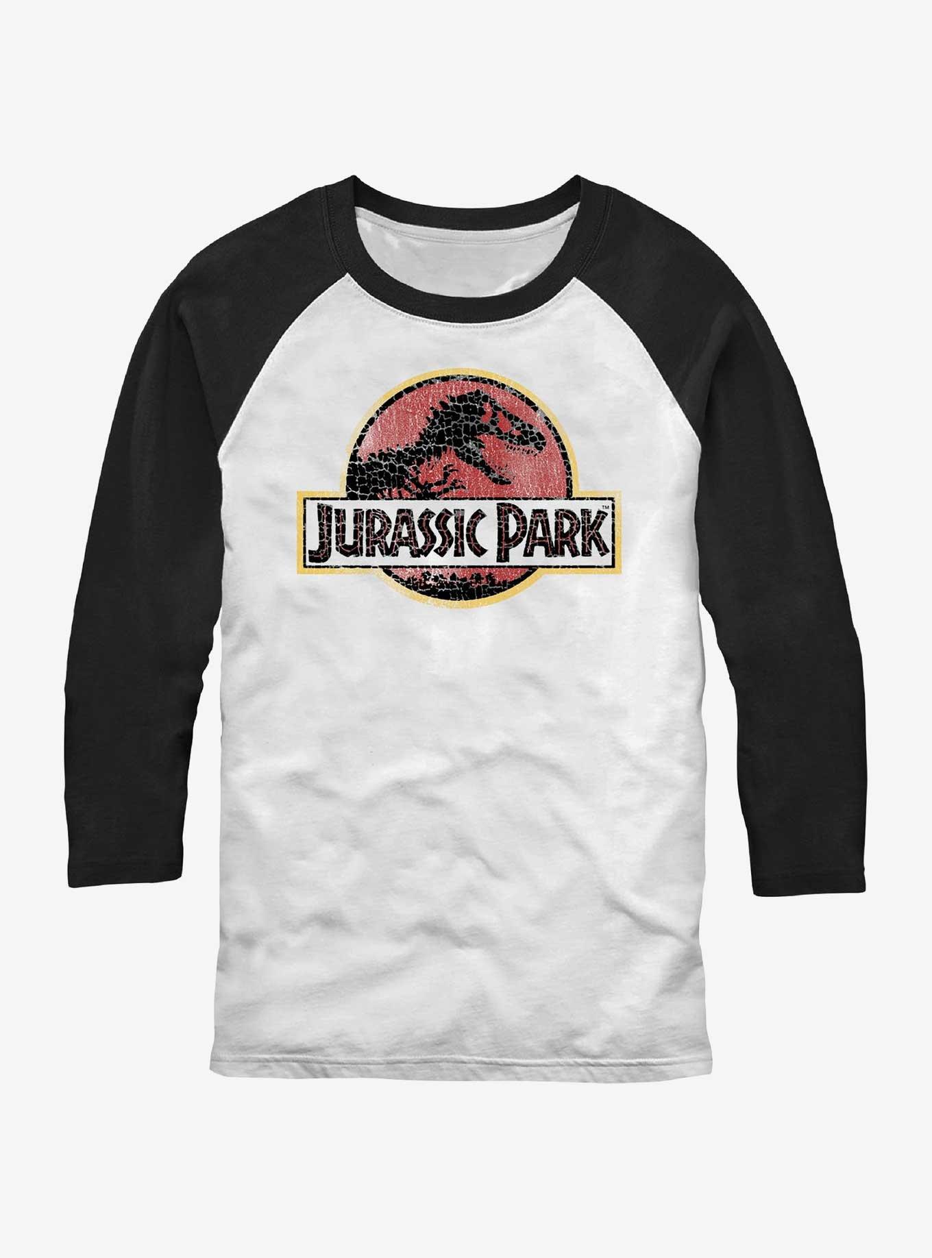 Jurassic Park Cracked Logo Raglan T-Shirt, , hi-res