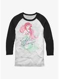 Disney The Little Mermaid Signed Ariel Raglan T-Shirt, WHTBLK, hi-res