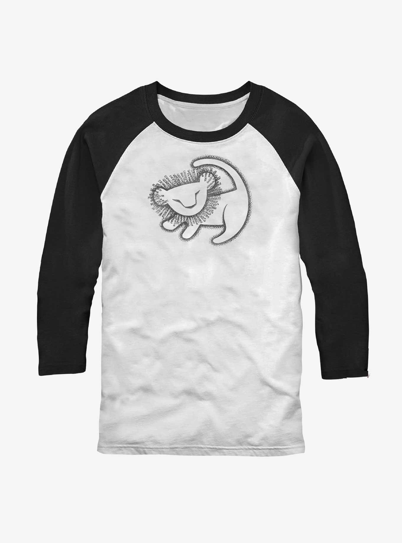 Disney The Lion King Simba Painting Raglan T-Shirt, WHTBLK, hi-res