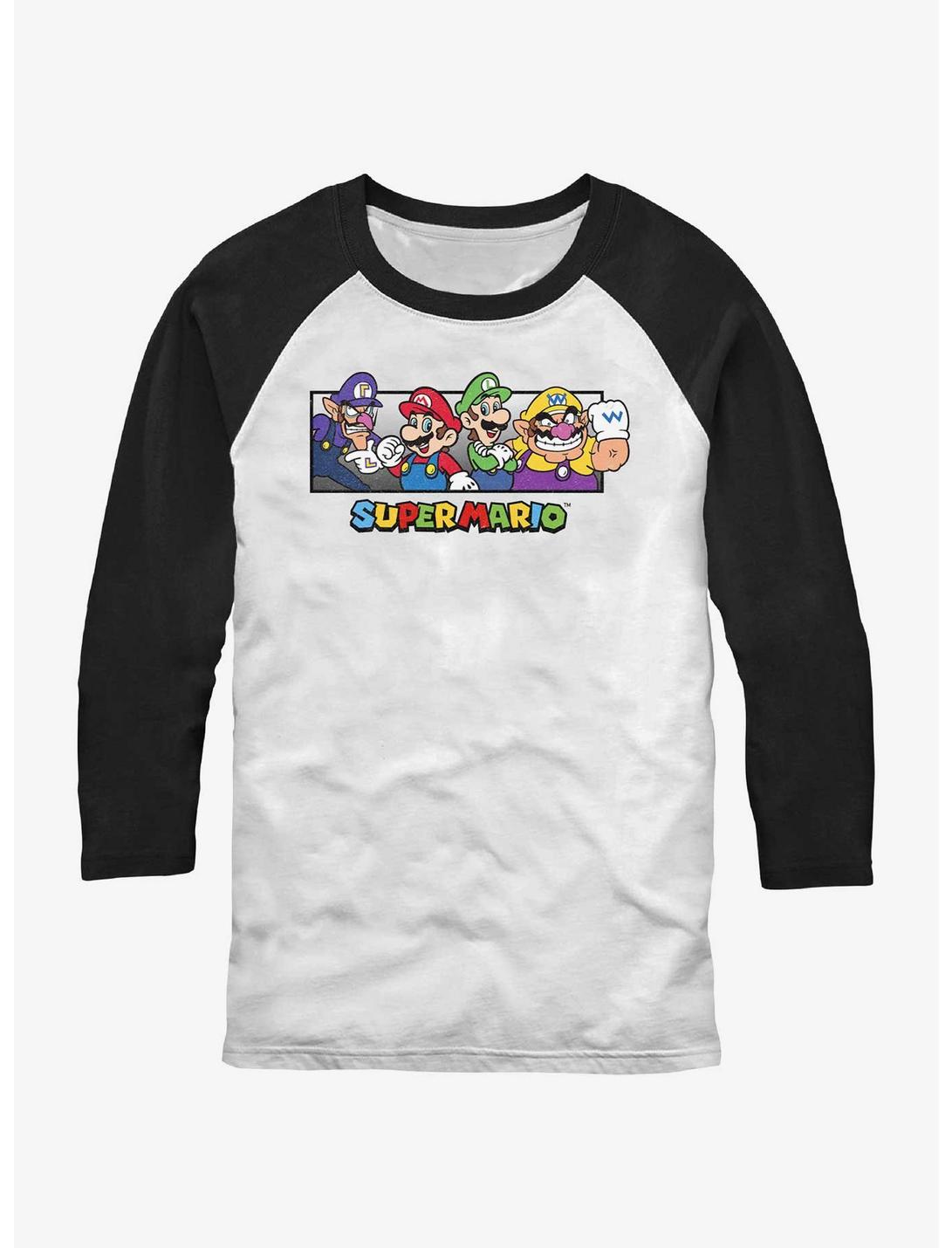 Nintendo Mario All The Bros Raglan T-Shirt, WHTBLK, hi-res