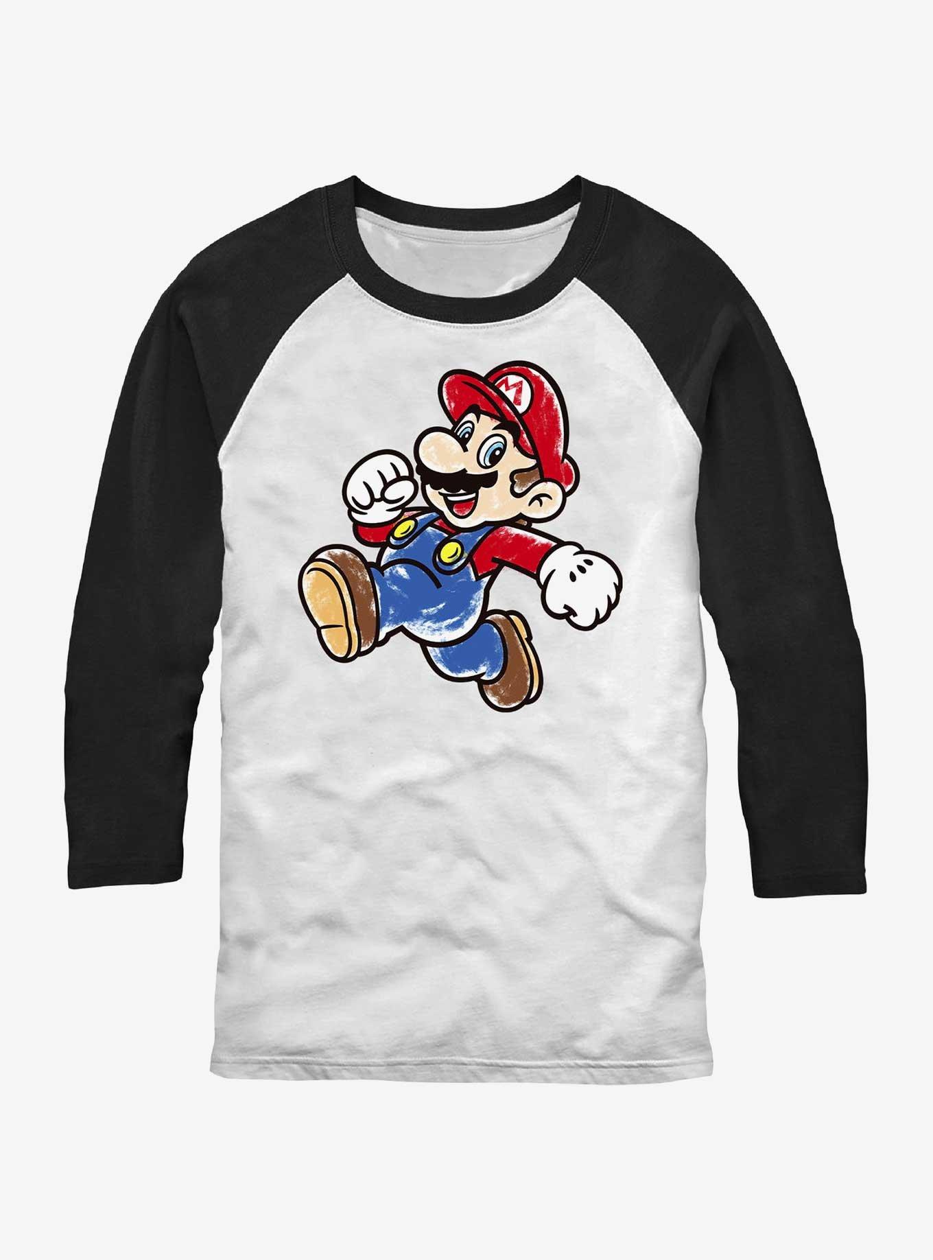 Nintendo Mario Artsy Mario Raglan T-Shirt, WHTBLK, hi-res