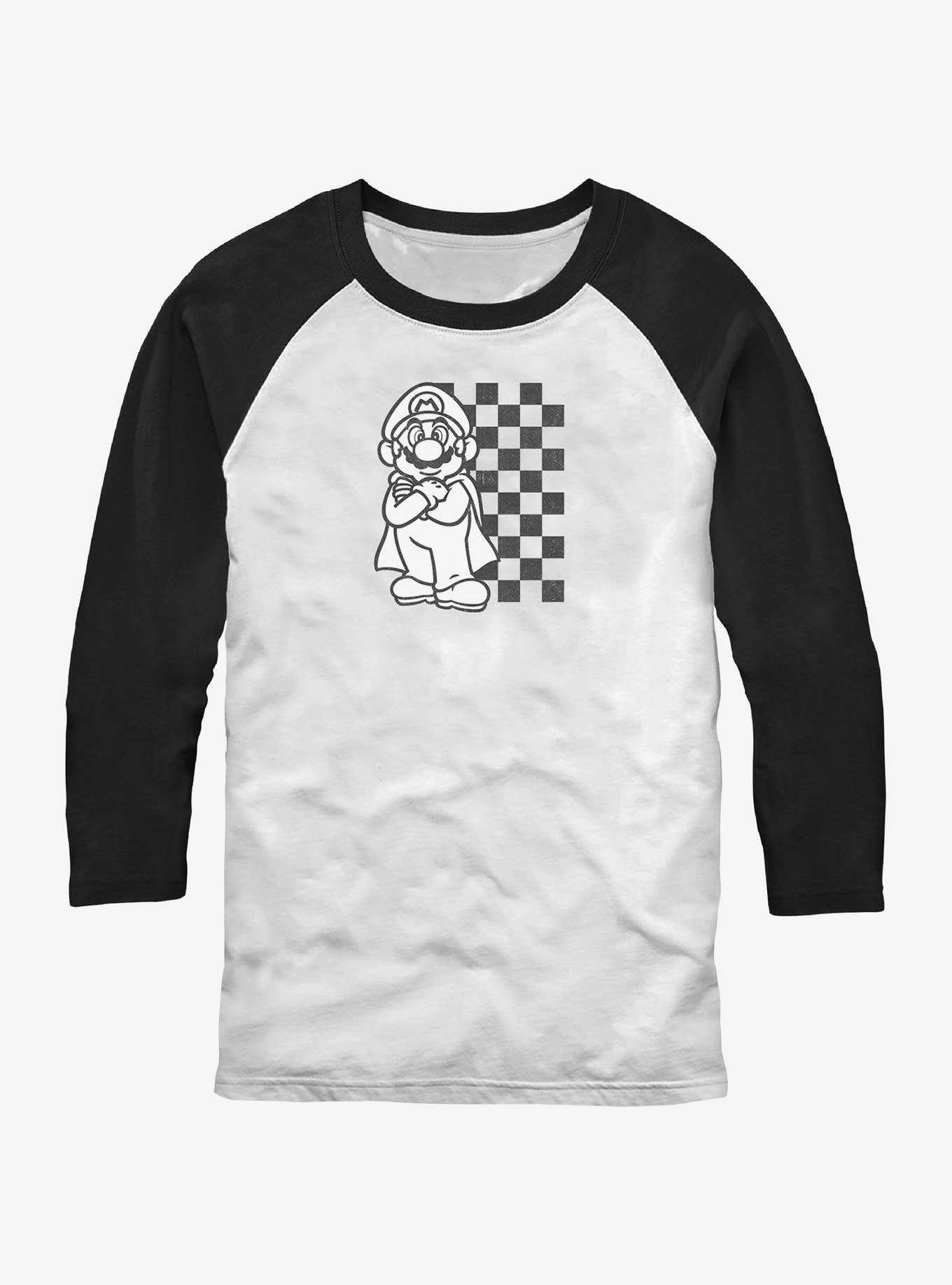 Nintendo Mario Checkered Mario Raglan T-Shirt, , hi-res