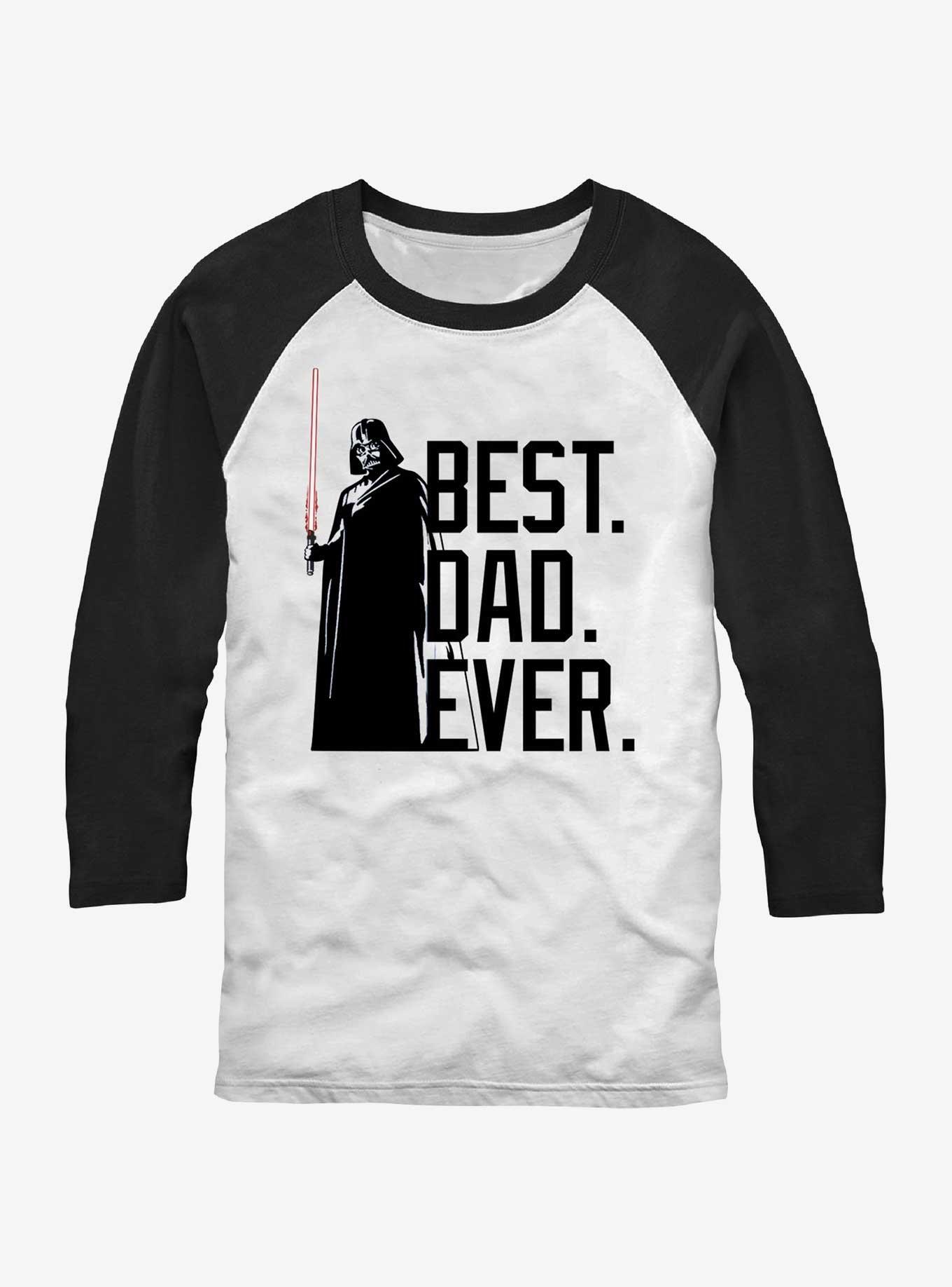 Star Wars Bestest Dad Vader Raglan T-Shirt, WHTBLK, hi-res