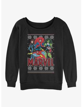 Marvel Avengers Season's Heroines Ugly Christmas Girls Slouchy Sweatshirt, , hi-res