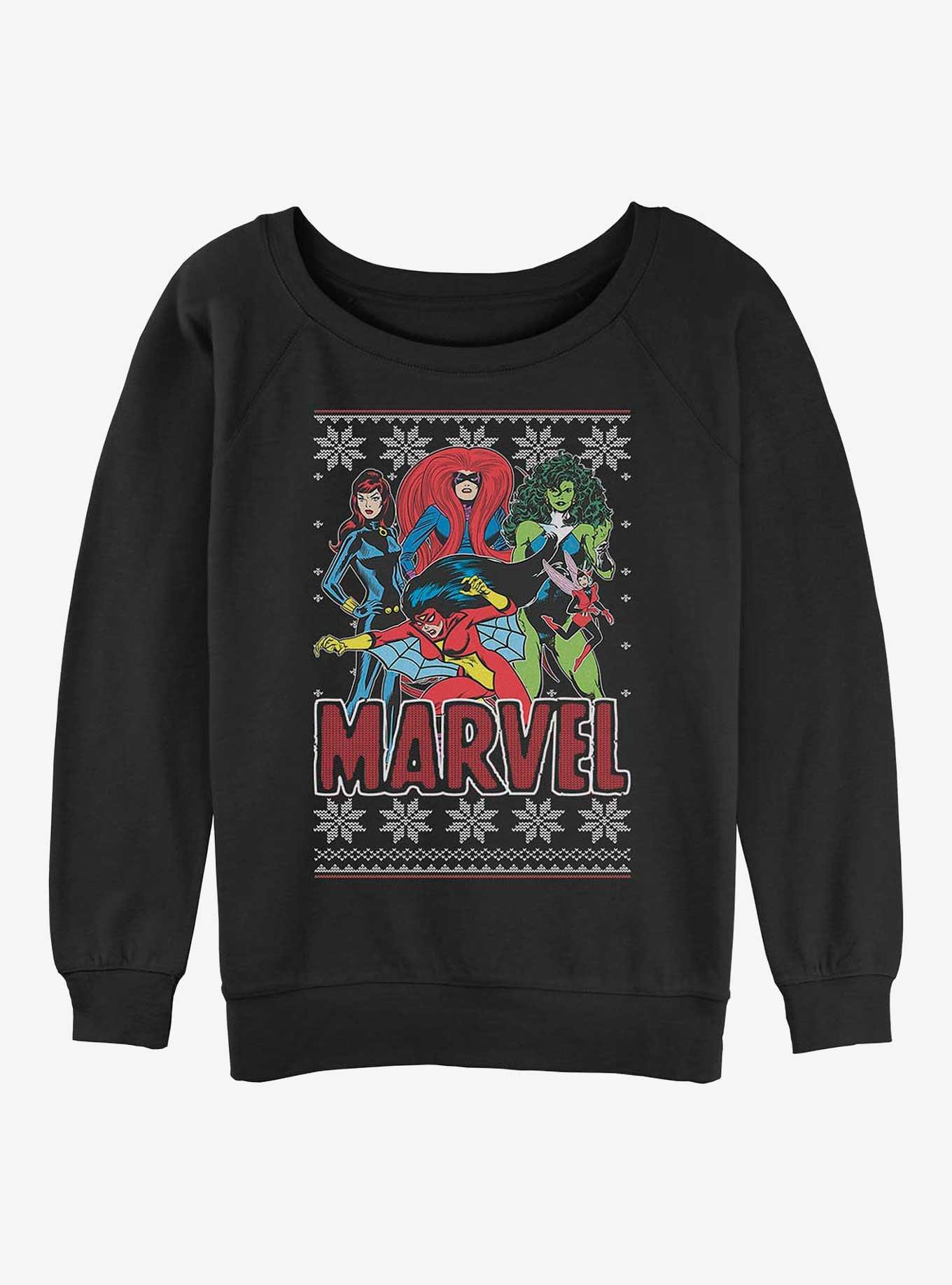 Marvel Avengers Season's Heroines Ugly Christmas Girls Slouchy Sweatshirt, , hi-res