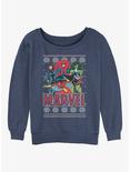 Marvel Avengers Season's Heroines Ugly Christmas Girls Slouchy Sweatshirt, BLUEHTR, hi-res