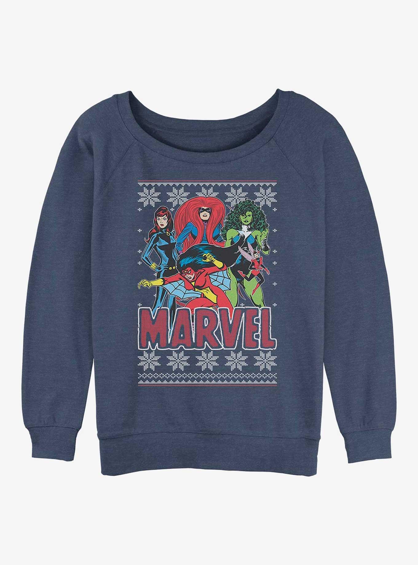 Marvel Avengers Season's Heroines Ugly Christmas Girls Slouchy Sweatshirt, , hi-res