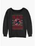 Marvel Black Widow Snowy Hero Ugly Christmas Girls Slouchy Sweatshirt, BLACK, hi-res