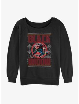 Marvel Black Widow Snowy Hero Ugly Christmas Girls Slouchy Sweatshirt, , hi-res