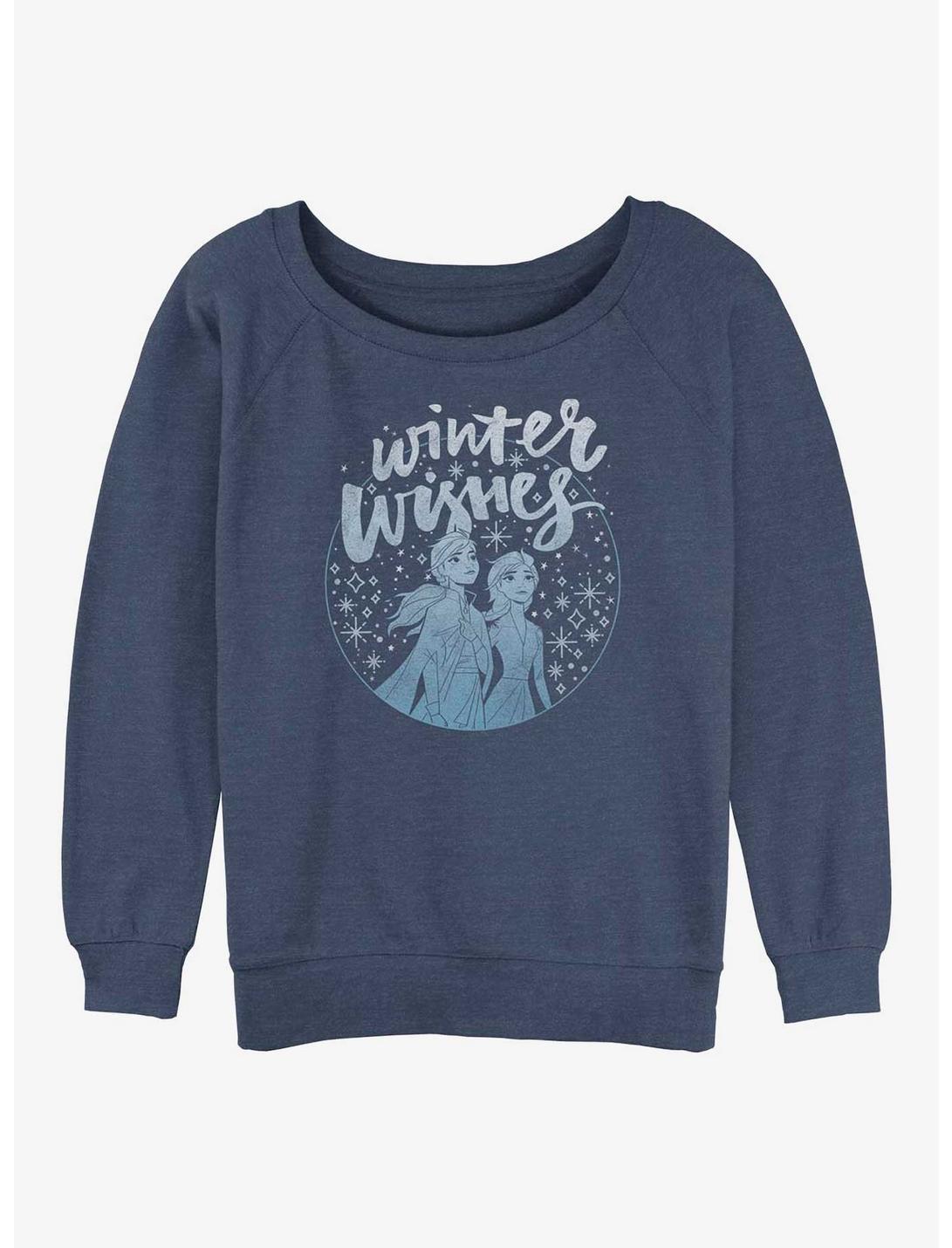 Disney Frozen 2 Winter Wishes Girls Slouchy Sweatshirt, BLUEHTR, hi-res