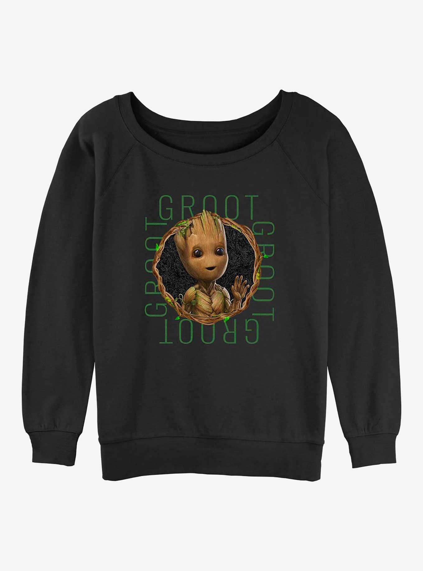 Marvel Guardians of the Galaxy Groot Focus Girls Slouchy Sweatshirt, , hi-res