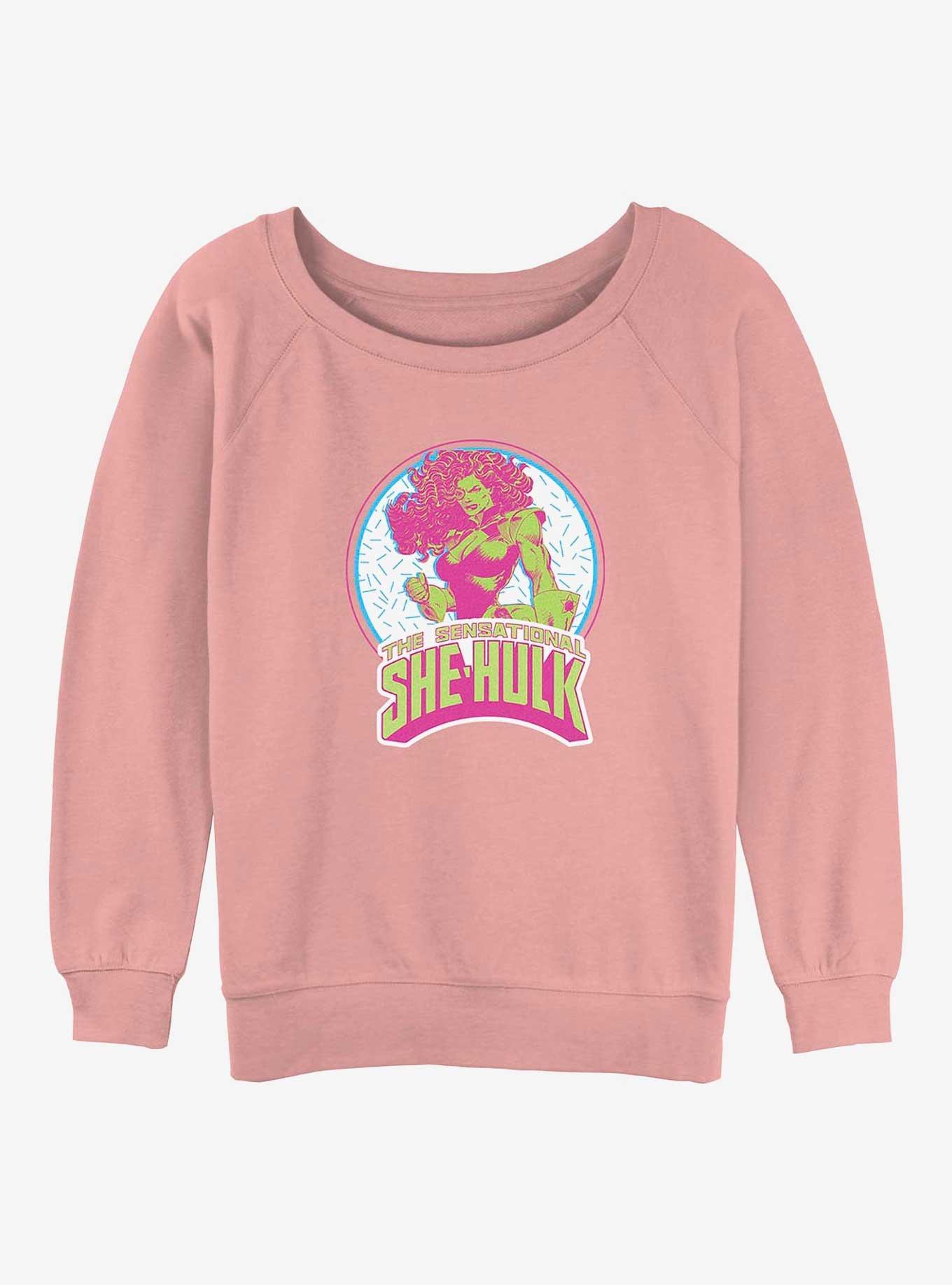 Marvel Hulk She-Hulk Sensation Girls Slouchy Sweatshirt, DESERTPNK, hi-res