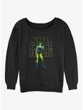 Marvel Hulk She-Hulk Girls Slouchy Sweatshirt, BLACK, hi-res