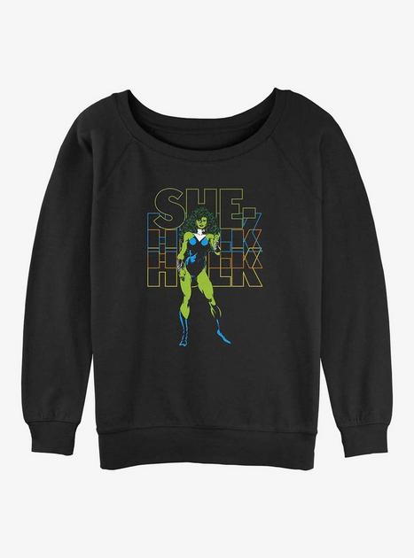 Marvel Hulk She-Hulk Girls Slouchy Sweatshirt - BLACK | Hot Topic