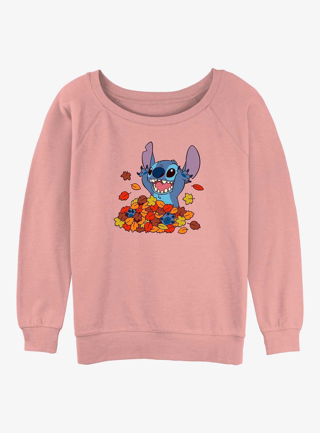 Disney Lilo & Stitch Leaf Pile Girls Slouchy Sweatshirt