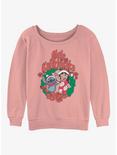 Disney Lilo & Stitch Mele Kalikimaka Wreath Girls Slouchy Sweatshirt, DESERTPNK, hi-res