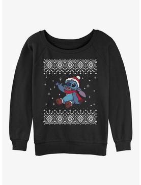 vroegrijp Overlappen Anemoon vis Disney Lilo & Stitch Snow Day Ugly Christmas Girls Slouchy Sweatshirt -  BLACK | Hot Topic