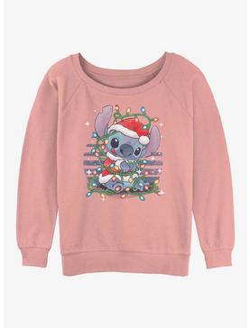 Disney Lilo & Stitch Christmas Lights Girls Slouchy Sweatshirt, , hi-res
