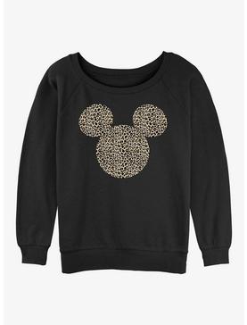 Disney Mickey Mouse Animal Print Ears Girls Slouchy Sweatshirt, , hi-res