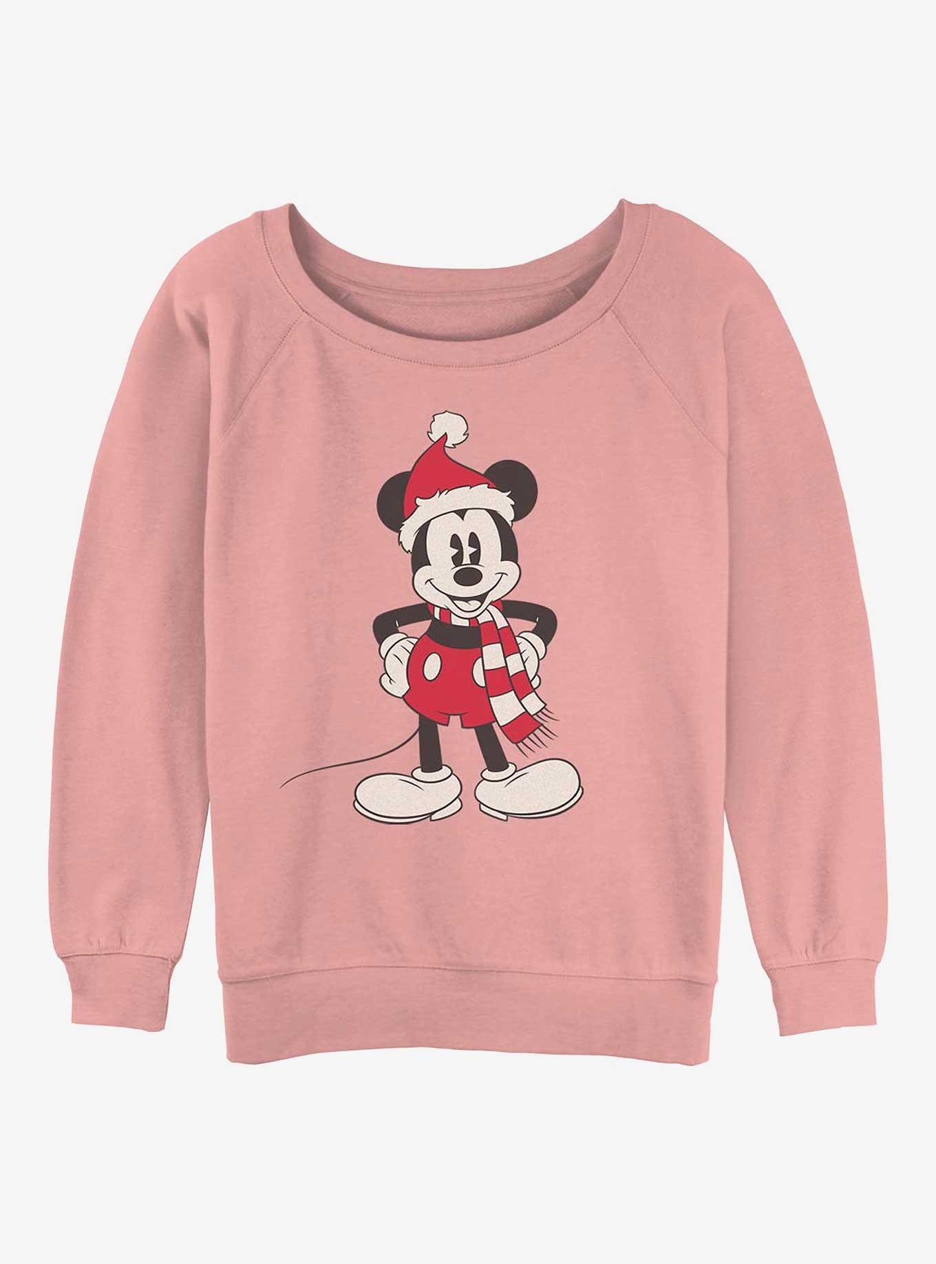 Disney Mickey Mouse Santa Hat Girls Slouchy Sweatshirt, , hi-res