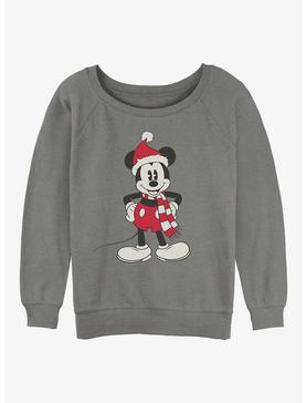 Disney Mickey Mouse Santa Hat Girls Slouchy Sweatshirt, , hi-res