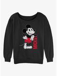 Disney Mickey Mouse Mickey Leaning Girls Slouchy Sweatshirt, BLACK, hi-res