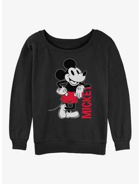 Disney Mickey Mouse Mickey Leaning Girls Slouchy Sweatshirt, , hi-res