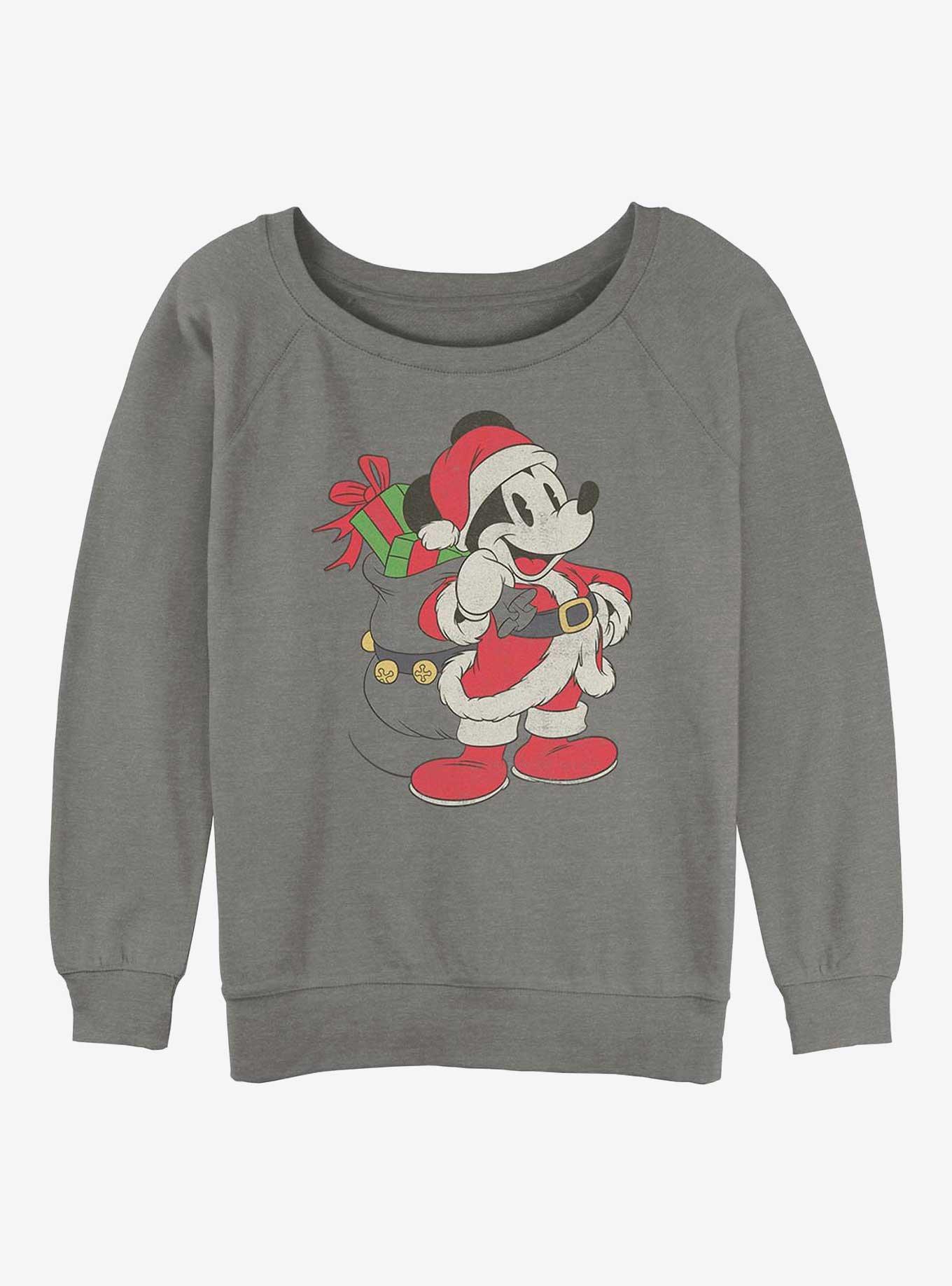 Disney Mickey Mouse Santa Mickey Girls Slouchy Sweatshirt, , hi-res